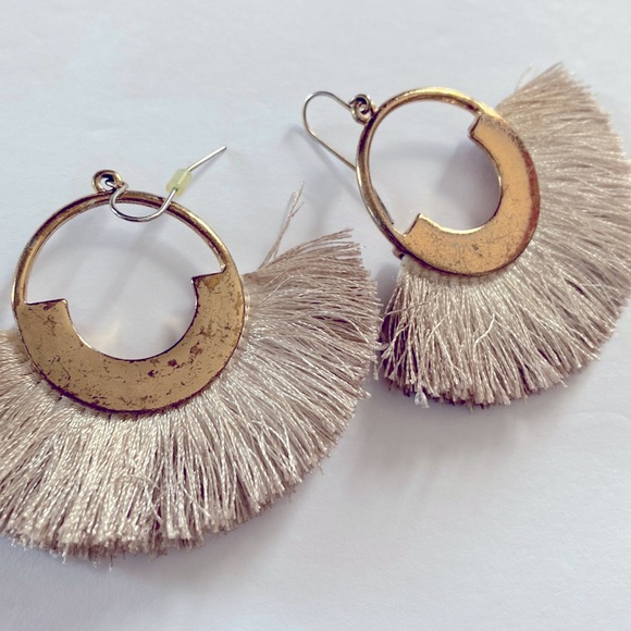 Statement Earring Set Bohemian Drop 4 tier Layer Dangle & Fan Hoops for women - Picture 2 of 6